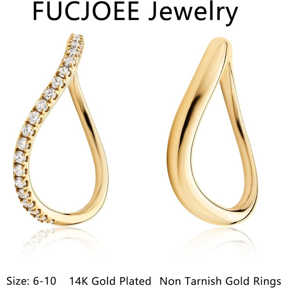 Versatile Chunky Gold Stackable Rings For Women -… - image 4